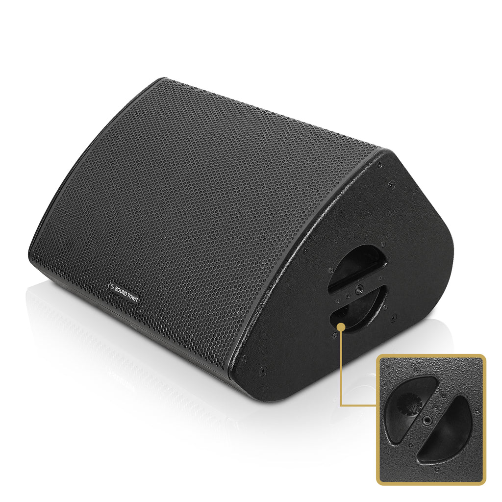 Sound Town CARME-15MM-R | REFURBISHED: CARME SERIES 15" Multipurpose Loudspeaker, w/ Compression Driver for Installation, Live Sound, Karaoke, Bar, Church, Black-Recessed Handles