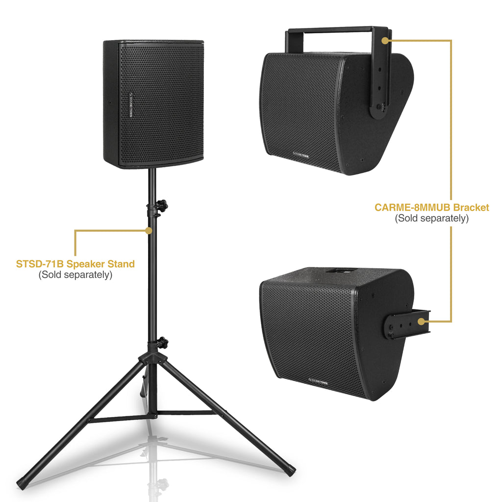 Sound Town CARME-8MM-R | REFURBISHED: CARME SERIES 8" Multipurpose Loudspeaker, w/ Coaxial Compression Driver for Installation, Live Sound, Karaoke, Bar, Church, Versatile Applications, Wall-Mount, Stage Monitor, Floor Standing