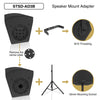 Sound Town CARME-U108BG3 | CARME Series 8" Passive 350W 2-Way Wall-Mount Loudspeaker, Black w/ U Bracket for Commercial Installation, Live Sound, Bar, Church-Speaker Mount Adapter