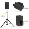 Sound Town CARME-U108BG3 | CARME Series 8" Passive 350W 2-Way Wall-Mount Loudspeaker, Black w/ U Bracket for Commercial Installation, Live Sound, Bar, Church-Versatile installation Options