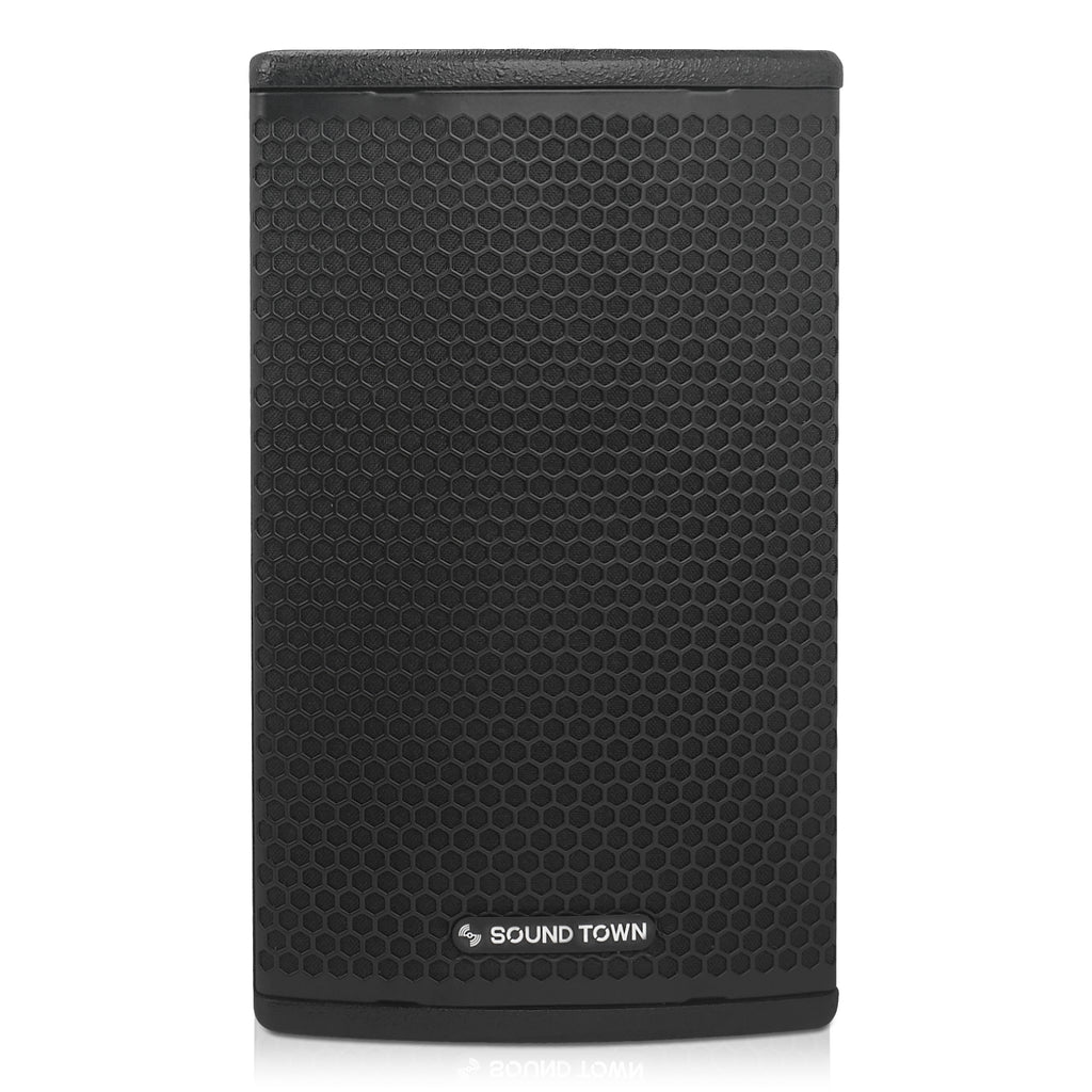 Sound Town CARME-U108BG3 | CARME Series 8" Passive 350W 2-Way Wall-Mount Loudspeaker, Black w/ U Bracket for Commercial Installation, Live Sound, Bar, Church-Front