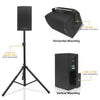 Sound Town CARME-U108BG3 | CARME Series 8" Passive 350W 2-Way Wall-Mount Loudspeaker, Black w/ U Bracket for Commercial Installation, Live Sound, Bar, Church-Versatile installation Options