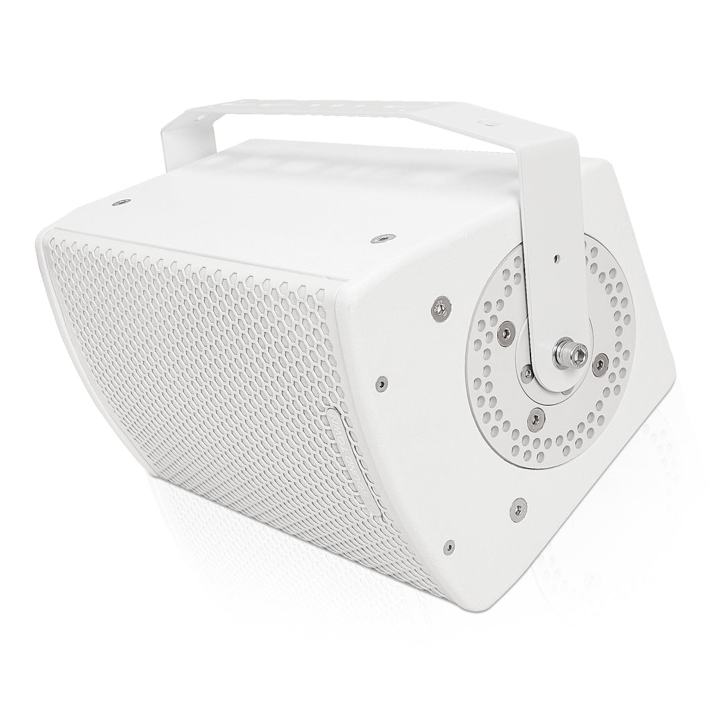 Sound Town CARME-U108WG3 | CARME Series 8" Passive 350W 2-Way Wall-Mount Loudspeaker, White w/ U Bracket for Commercial Installation, Live Sound, Bar, Church-Horizontal