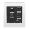 Sound Town CARPO-12DSWPW-R | REFURBISHED: 12" 800W Powered Subwoofer with 2 Speaker Outputs, Plywood Enclosure, White - Back Panel