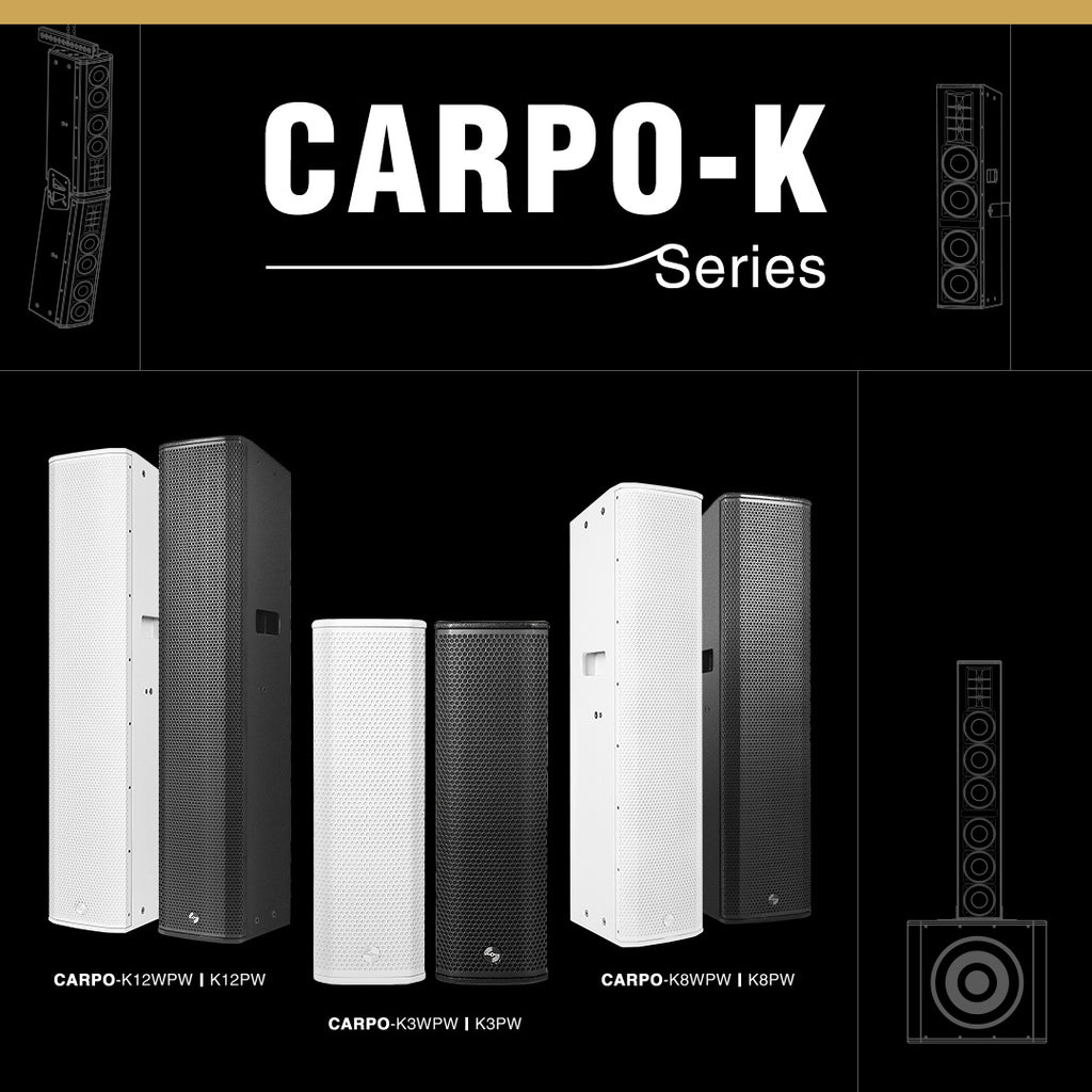 CARPO-K Series High Power Wall Mount Column Array Versatile PA Commercial Powered Loudspeakers-CARPO-K12WPW, CARPO-K12PW, CARPO-K3WPW, CARPO-K3PW, CARPO-K8WPW, CARPO-K8PW

