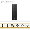 Sound Town CARPO-K3PW-R | REFURBISHED: Powered Wall-Mount Column Line Array Speaker w/ 2x5" Woofers, Dual Compression Drivers, Class-D amp, TWS, Birch Plywood, Black - Package Content