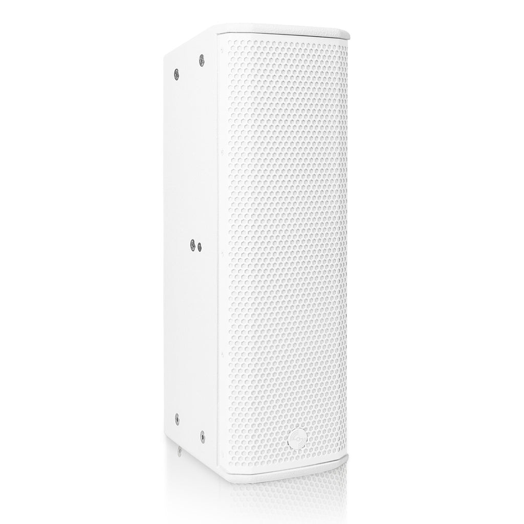 Sound Town CARPO-K3WPW Powered Wall-Mount Column Line Array Speaker w/ 2x5" Woofers, Dual Compression Drivers, Class-D amp, TWS, Birch Plywood, White - Right View 