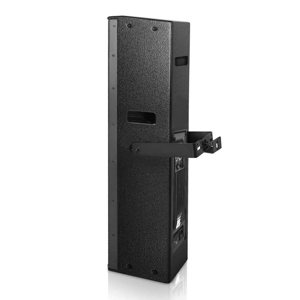 Sound Town CARPO-K8PW | High-Power Powered Column Line Array Speaker with 4x6" Woofers, Dual Compression Drivers, Class-D with DSP, TWS, Birch Plywood, Wall Mount for Installations, Conference, Black - Includes a Wall-Mount U-bracket and an Adjustable Adapter for 10° of Tilt (Left-Right, Down)
