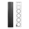 Sound Town CARPO-K8PW | Powered Column Array Loudspeaker w/ 4 x 6.5" Woofers, 1200W, Class-D with DSP & TWS, Wall-Mount for PA Installations, Black - Front View with Horn Tweeter