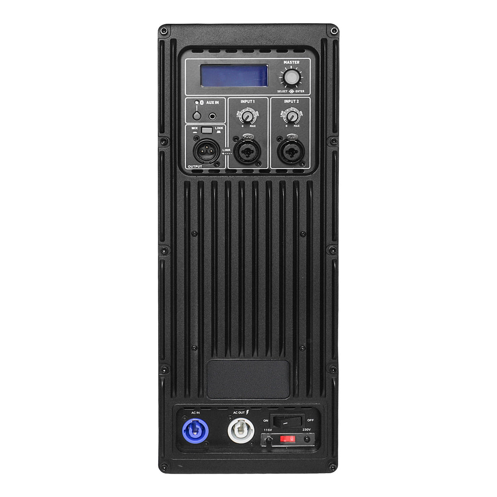 Sound Town CARPO-K8PW | Powered Column Array Loudspeaker w/ 4 x 6.5" Woofers, 1200W, Class-D with DSP & TWS, Wall-Mount for PA Installations, Black - STPA-G500DSP Class-D Plate Amplifier