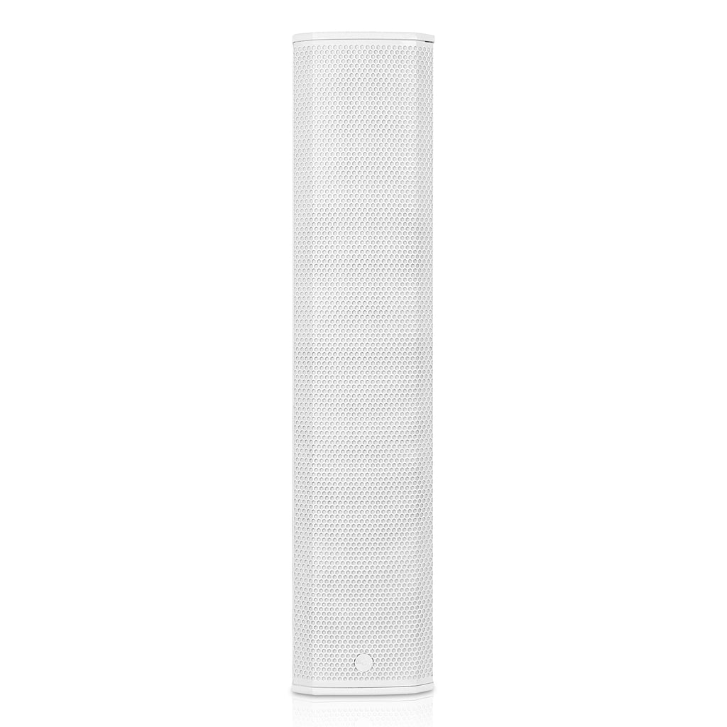 Sound Town CARPO-K8WPW | High-Power Powered Wall-Mount Column Line Array Speaker W/ 4x6.5" Woofers, Dual Compression Drivers, Class-D W/DSP, TWS, Plywood, White - Front View
