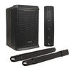 Sound Town CARPO-L3PRO | Portable All-in-One 12" 1200W Powered Column Array PA System w/ Sub Bass Module, 5-Ch, TWS Bluetooth, Onboard DSP, Guitar Effects, Black - Subwoofer, Loudspeaker, and Spacer components