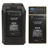 Sound Town CARPO-L3PRO | Portable All-in-One 12" 1200W Powered Column Array PA System w/ Sub Bass Module, 5-Ch, TWS Bluetooth, Onboard DSP, Guitar Effects, Black - Subwoofer Back Panel, Plate Amplifier