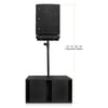 Sound Town CARPO-LA63-212S | Line Array Set w/ Dual 6.5" Powered Speaker, Dual 6.5" Passive Speaker, Dual 12" Subwoofer, Flying Frame and Stand-Dimension