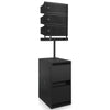 Sound Town CARPO-LA63-212S | Line Array Set w/ Dual 6.5" Powered Speaker, Dual 6.5" Passive Speaker, Dual 12" Subwoofer, Flying Frame and Stand-Vertical