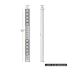 Sound Town CARPO-M106B | Weatherproof Column Array Loudspeaker with 10 x 3" Woofers, 70V/100V/8Ω, Wall-Mount Bracket for Indoor/Outdoor Commercial Installation - Size and Dimensions