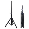 Sound Town CARPO-M12V4 | 2-Pack Universal Tripod Speaker Stands with Adjustable Height, 35mm Compatible Insert, Locking Knob and Shaft Pin, Black - Transportable