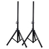 Sound Town CARPO-M12V4 | 2-Pack Universal Tripod Speaker Stands with Adjustable Height, 35mm Compatible Insert, Locking Knob and Shaft Pin, Black