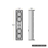 Sound Town CARPO-M42W-R | REFURBISHED: CARPO Series Weather-Resistant Compact Aluminum Line Array Column Speaker with Wall Mount Bracket, 4 x 3" Woofers, 2 x 1.2" Tweeters, White - Size and Dimensions