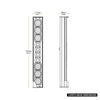 Sound Town CARPO-M64B | CARPO Series Weather-Resistant Compact Aluminum Line Array Column Speaker w/ Wall Mount Bracket, 6 x 3" Woofers, 4 x 1.2" Tweeters, Black - Size and Dimensions