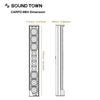 Sound Town CARPO-M64-R | REFURBISHED: Compact Line Array Column Speaker w/ Wall Mount Bracket, 6 x 3" Woofers, 4 x 1.2" Dome Tweeters, Black - Size & Dimensions