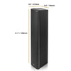 Sound Town CARPO-P12B | High-Power 1300W Passive Column Line Array Speaker with 6x5" Woofers, Birch Plywood, Wall Mount, for Installations, Black - Size and Dimensions