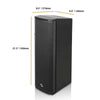Sound Town CARPO-P3B | Pair of High-Power 500W Passive Column Line Array Speakers with 2x5" Woofers, Dual Compression Drivers, Birch Plywood, Wall Mount, Black - Size and Dimensions