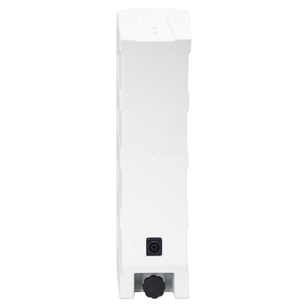 Sound Town CARPO-V4W-R | REFURBISHED: CARPO Series 500W Passive Mini Line Array Column Speaker System with Two 4 X 4” Column Speakers, Stands and 9-Feet Speakon Cables, White - Back Panel