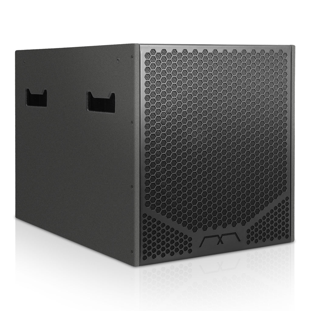 MODE Audio CB-15CS | CB Series High-Performance Passive Cardioid 2500W Subwoofer w/ 15" + 12" LAVOCE Neodymium Drivers, Baltic Birch Plywood, Black - Side Panel with Handles