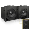 MODE Audio CB-15CS | CB Series High-Performance Passive Cardioid 2500W Subwoofer w/ 15" + 12" LAVOCE Neodymium Drivers, Baltic Birch Plywood, Black - Front and Back View with Speakon Connectors