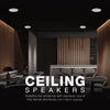 4.5", 6.5" or 8" Coaxial In-Ceiling Modern White Speakers, Flush Mount, 70V/100V/8-Ohm for Sleek Restaurant Audio, Retail Spaces, or Homes for Clean & Clutter-Free Sound