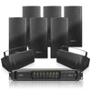 Sound Town ETI8XU208B | Passive Installation Speaker System with 8 x Wall-Mount Speakers, 8-Channel Power Amplifier for Commercial Installation