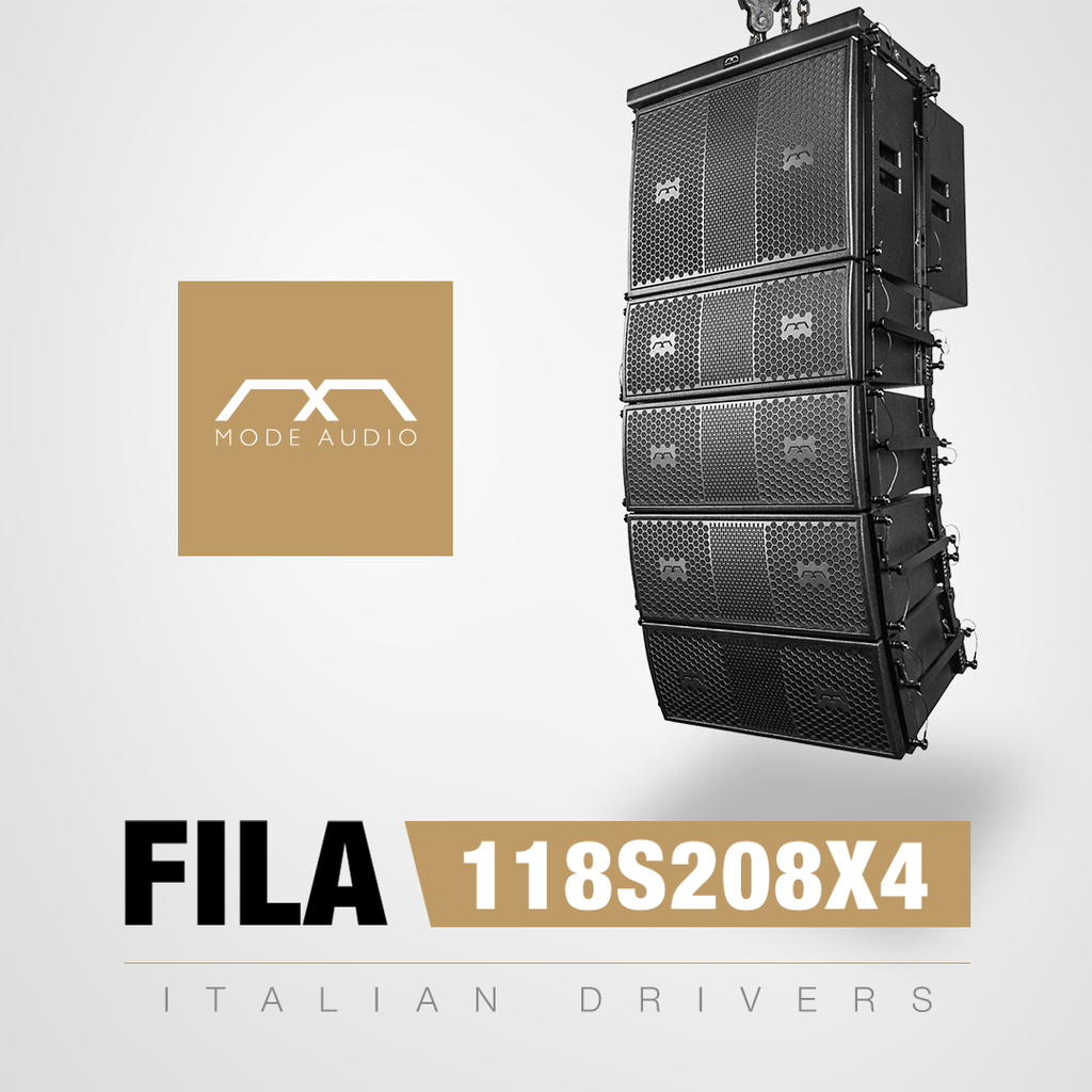 Sound Town FILA 118S208X4 Passive Line Array Speaker System Italian Drivers for Clubs, Live Sound, and Concerts
