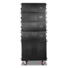 Sound Town FILA-118S208X4OC Passive Line Array Speaker System with One 18-inch Subwoofer, Four Dual 8-inch Line Array Speakers, One Caster Board, Black-Front View
