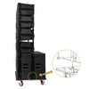 Sound Town FILA-118S208X4OC Passive Line Array Speaker System with One 18-inch Subwoofer, Four Dual 8-inch Line Array Speakers, One Caster Board, Black-L Bracket