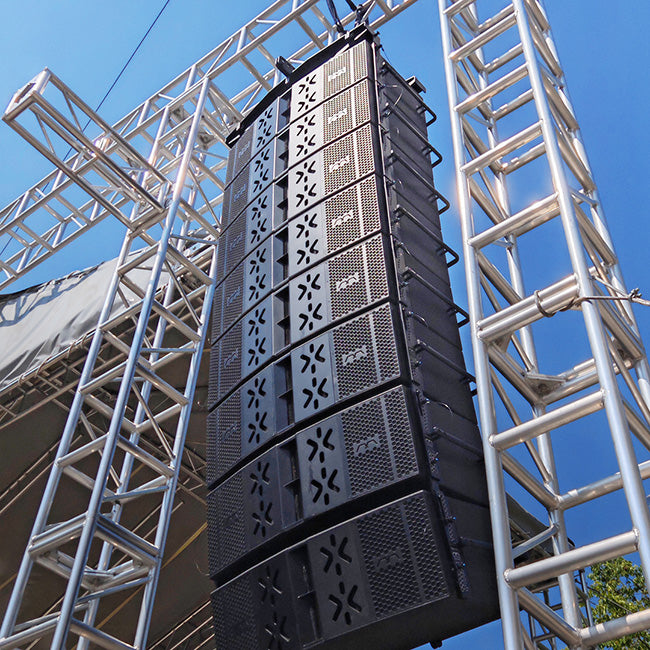 Sound Town FILA-12.2 | MODE Audio Dual 12" 3-Way High Power Full-Range Variable Curvature Line Array Loudspeaker, w/ Italian FaitalPRO Neodymium Drivers, Black-Live Events, Concerts, Large-Scale Productions
