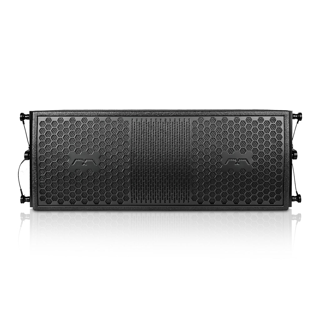 Sound Town FILA-208-2PAIRS Mode Audio Series 2 x 8" Line Array Loudspeakers, with Compression Driver, Plywood, Full-Range / Bi-Amp Switchable, Black-Front View