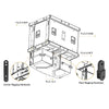 Sound Town FILA-218FF | MODE Audio Flying Frame for FILA-218SB Subwoofer & FILA-12.2 Line Array Speaker - Rigging Diagram, Corner Rigging Hardware and Rear Rigging Hardware
