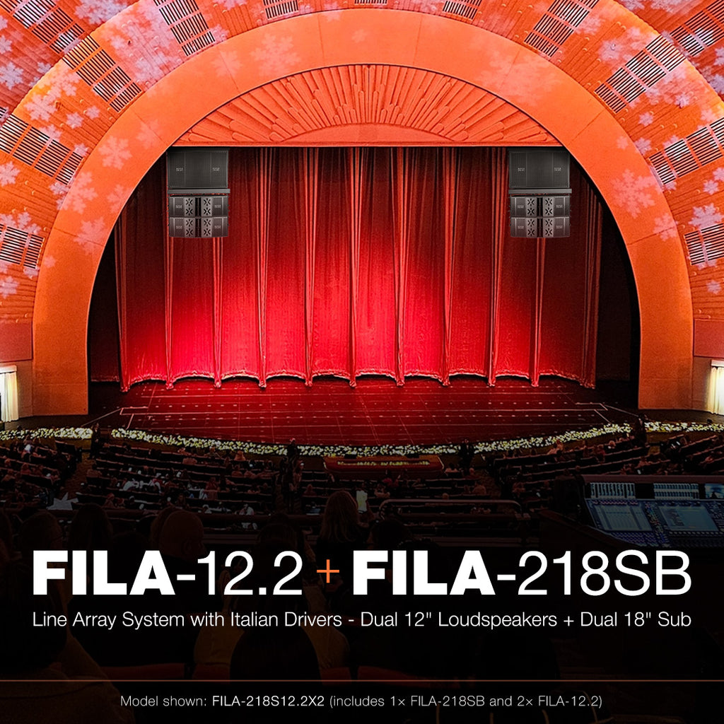Sound Town FILA-218S12.2X2 | Passive Line Array System with Dual 18-inch Subwoofer, Two Dual 12-inch Loudspeakers, FaitalPRO Drivers, Flying Frames, Black - for Concerts, Nightclubs, Ballrooms, Houses of Worship, and Large-Scale Installations.