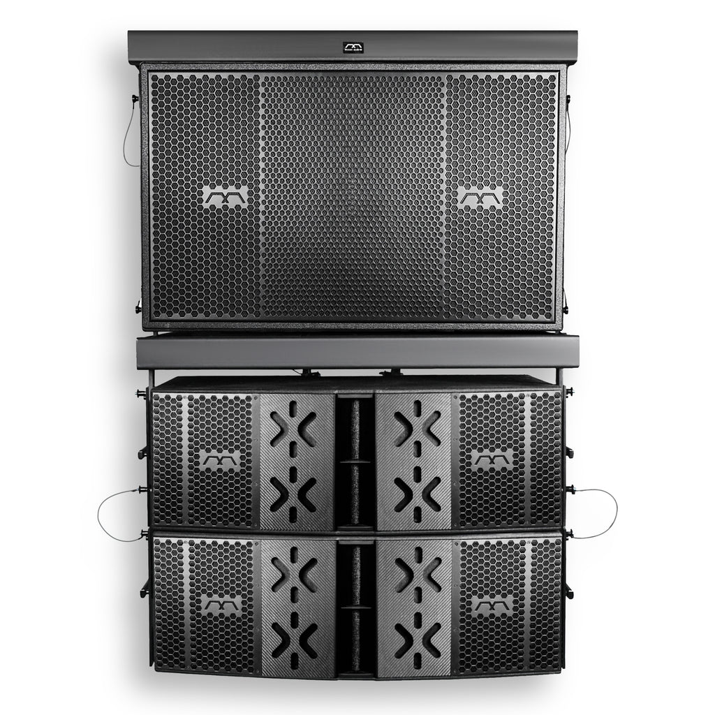 Sound Town FILA-218S12.2X2 | Passive Line Array System with Dual 18-inch Subwoofer, Two Dual 12-inch Loudspeakers, FaitalPRO Drivers, Flying Frames, Black - Front 