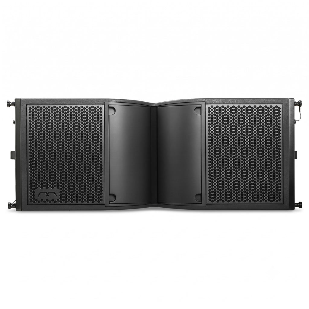 MODE Audio FILA-VA212 | MODE Audio Dual 12" 2220W Weatherproof Line Array Loudspeaker w/ Variable Waveguide, LAVOCE Neodymium Drivers, Bi-Amp, Black - Front Panel