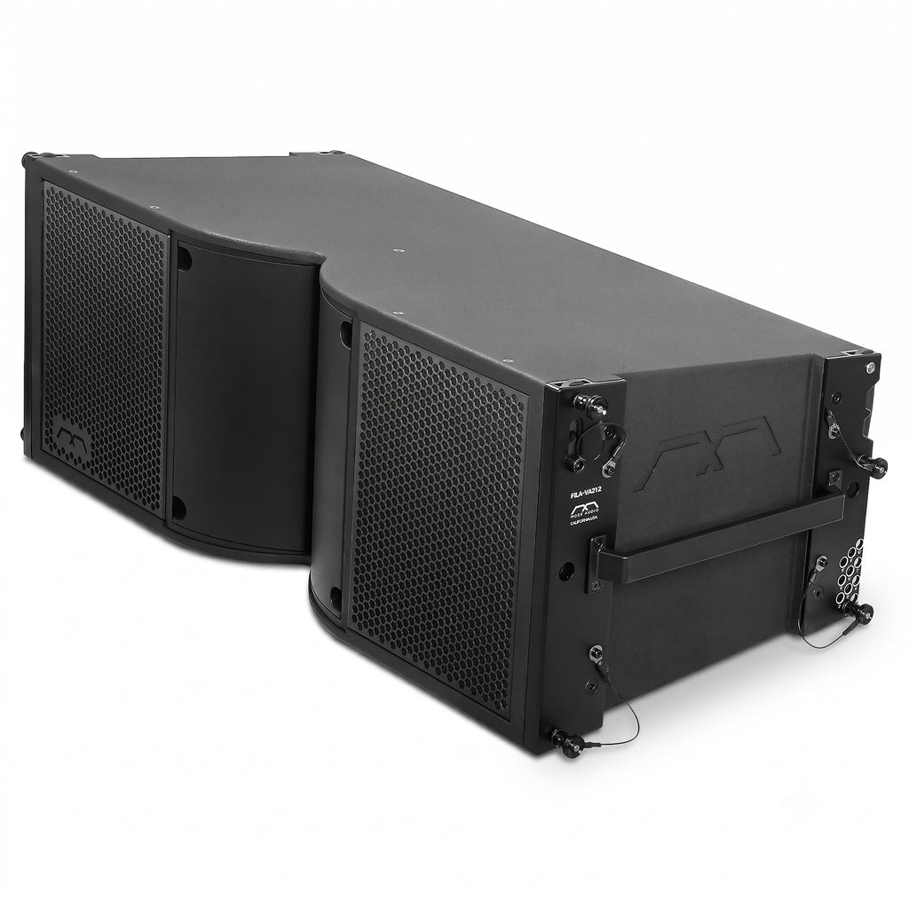 MODE Audio FILA-VA212 | MODE Audio Dual 12" 2220W Weatherproof Line Array Loudspeaker w/ Variable Waveguide, LAVOCE Neodymium Drivers, Bi-Amp, Black - Left View