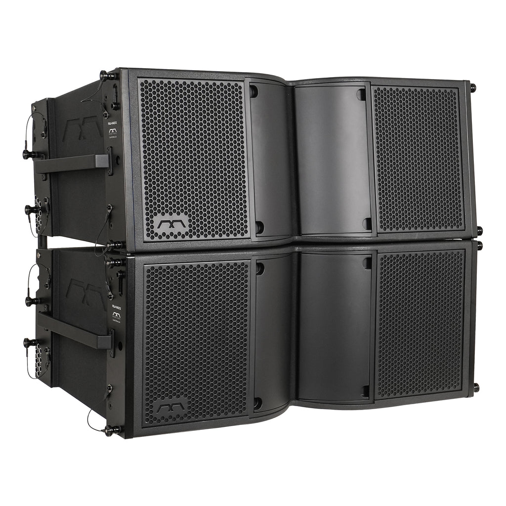 MODE Audio FILA-VA212-PAIR | MODE Audio Pair of Dual 12" 2220W Weatherproof Line Array Loudspeakers w/ Variable Waveguide, LAVOCE Drivers, Bi-Amp, Black - Right View