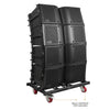 MODE Audio FILA-VA212X4 | MODE Audio Four Dual 12" 2220W Weatherproof Line Array Loudspeakers w/ Flying Frame, Variable Waveguide, LAVOCE Drivers, Bi-Amp, Black - Casters, Sold Separately