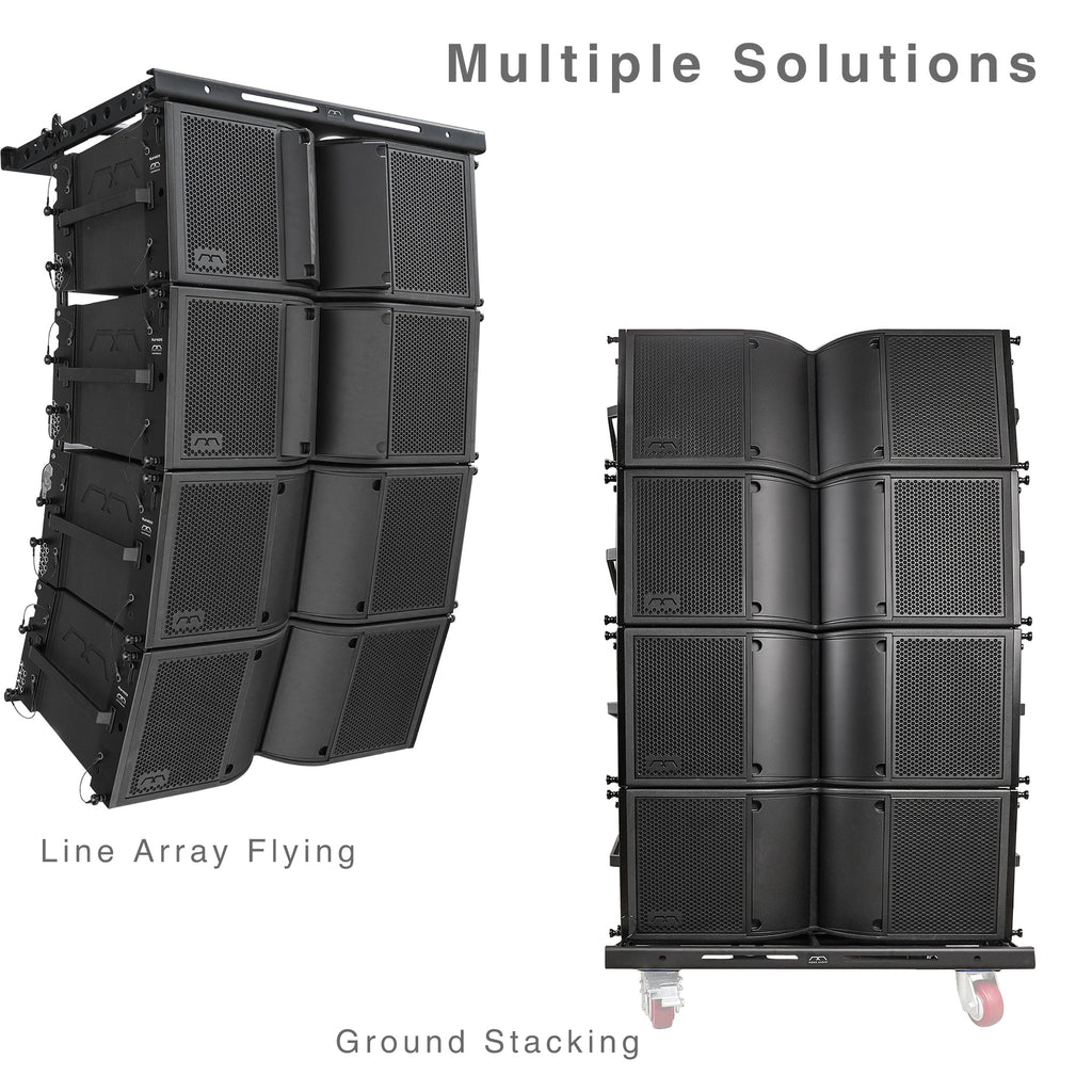 MODE Audio FILA-VA212X4 | MODE Audio Four Dual 12" 2220W Weatherproof Line Array Loudspeakers w/ Flying Frame, Variable Waveguide, LAVOCE Drivers, Bi-Amp, Black - Multiple Solutions