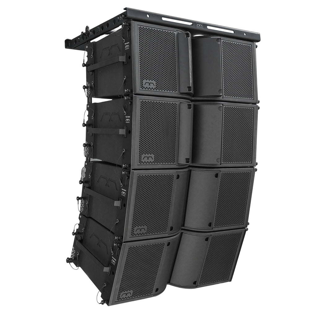 MODE Audio FILA-VA212X4 | MODE Audio Four Dual 12" 2220W Weatherproof Line Array Loudspeakers w/ Flying Frame, Variable Waveguide, LAVOCE Drivers, Bi-Amp, Black - Right View