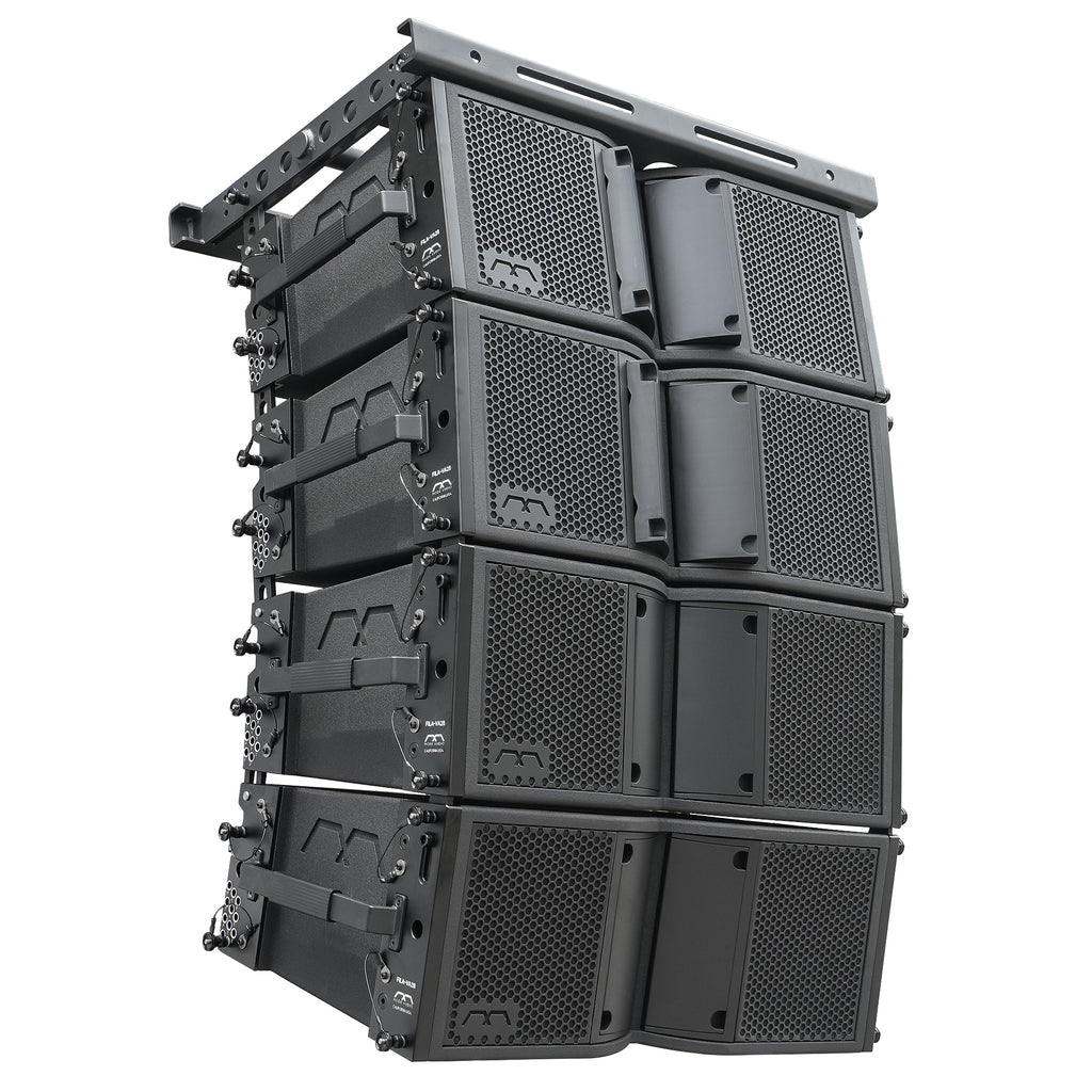 MODE Audio FILA-VA28X4 | MODE Audio Four Dual 8" 1400W Weatherproof Line Array Loudspeakers w/ Flying Frame, Variable Waveguide, LAVOCE Drivers, Bi-Amp, Black - Right View
