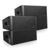 Sound Town FILA-WR210LMH-2PRS | 2 Pairs of Dual 10" IP56 Water-Resistant 3-Way 3100W Full-Range Line Array Speaker, w/ Neodymium Drivers, Bi-Amp, Black
