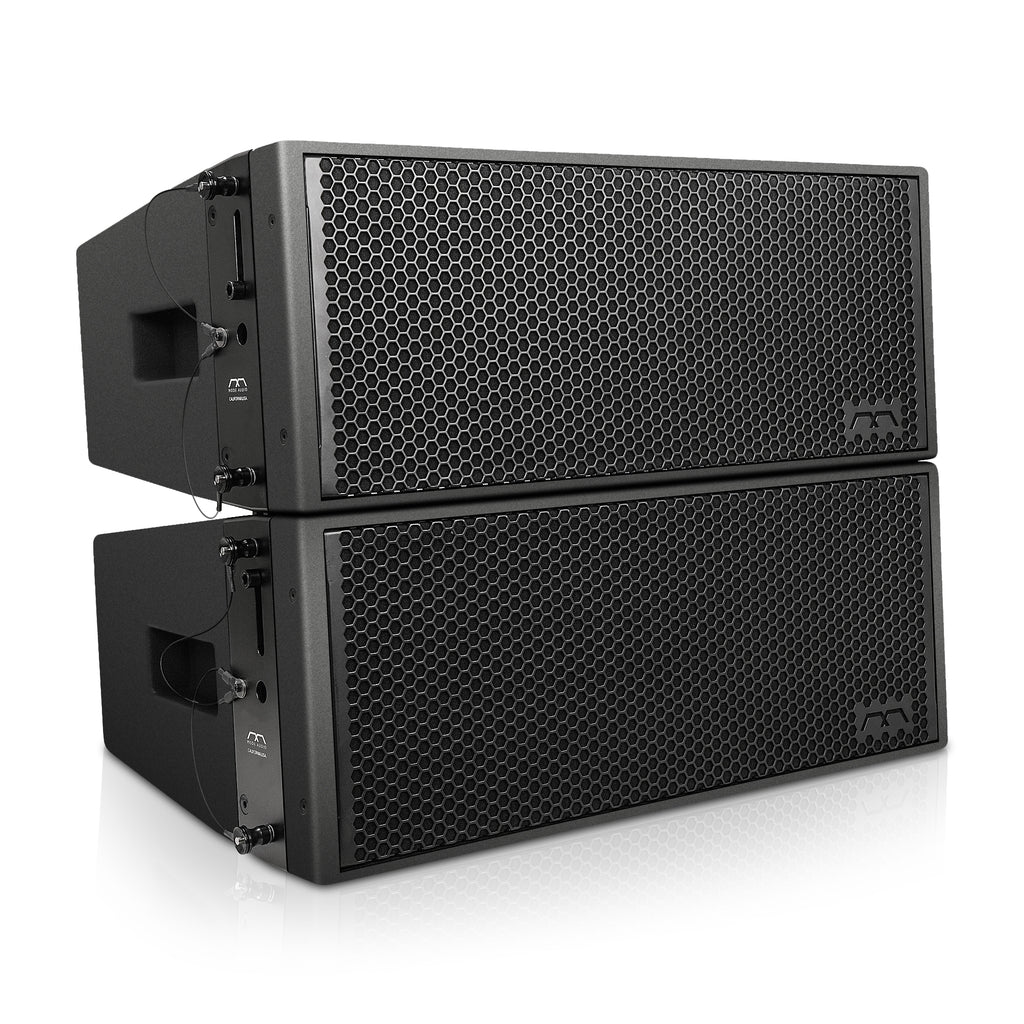 Sound Town FILA-WR210LMH-PAIR | Pair of Dual 10" IP56 Water-Resistant 3-Way 3100W Full-Range Line Array Speaker, w/ Neodymium Drivers, Bi-Amp, Black