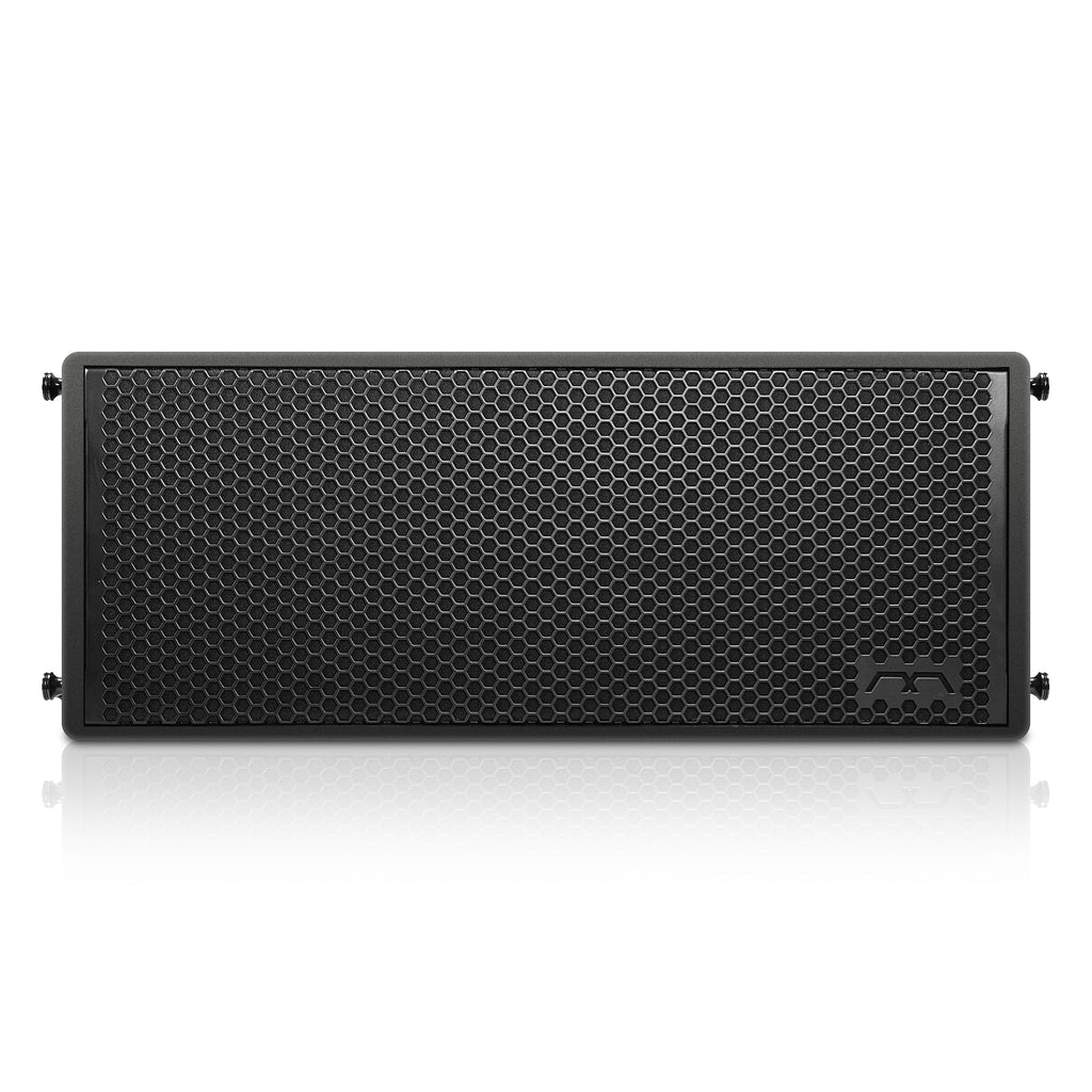 Sound Town FILA-WR210LMH | IP56  Weatherproof Dual 10" 3-Way 3100W Full-Range Variable Curvature Line Array Loudspeaker, Coaxial Drivers, Bi-Amp-Front View 